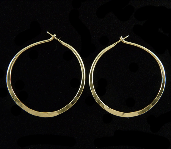 Mark Steel - Hammered Gold Filled Hoop Earrings